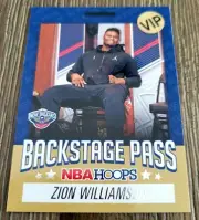 Zion Williamson 2020-21 Panini NBA Hoops Backstage Pass Vip PELICANS