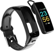 Ausomely Smart Bracelet 2 in 1 Compatible with Step Counting Heart Rate Monitor