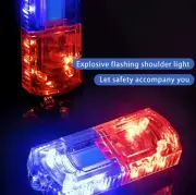 Safety Patrol LED Strobe Light – Red & Blue USB Rechargeable Shoulder Alarm