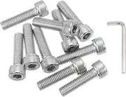 uxcell 10 Pcs M8 x 30mm Hex Socket Head Cap Screws Bolts, 304 Stainless Steel Socket Drive Machine Screws with Hex Wrench, Full Threads