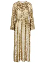 Jonathan Simkhai Odina Lamé fil Coupé Maxi Dress - Gold - 10 (UK14 / L) 10 (UK14 / L)