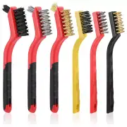 6Pcs Wire Brush Set Mini Wire Brush For Cleaning Rust Steel/Nylon/Brass Brushes
