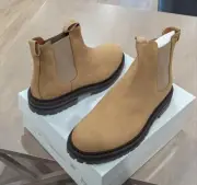 $729 Mens Common Projects Smooth Suede Chelsea Boots Tan 45 US 12