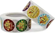 500 Pieces Star Reward Stickers Back to School Teacher Sticker Roll Student Good Behaviour