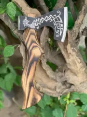 CUSTOM Art HANDMADE Forged STEEL Throwing WOOD AXE HATCHET TOMAHAWK Knife 12 “