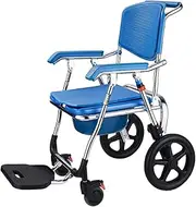 Bathroom 3 in 1 Folding Shower Commode Wheelchair Multi-Functional Rolling Shower Chair w/Armrests and Backrest Waterproof Toilet Chair for Seniors,330lbs Home Use