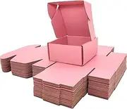Lmuze Small Pink Shipping Boxes for Small Business Pack of 25-4x4x2 inches Cardboard Corrugated Mailer Boxes for Shipping Packaging Craft Gifts Giving Products