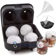 ICE Balls Maker Round Sphere Tray Mold Cube Whiskey Ball Silicone with Funnel