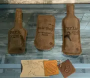 Hide & Drink (H&D) Leather Dog Chew Toy Flasks 3pc Set