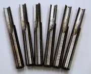 6 Pcs. Atrax 1/4" 1FLT Straight Flute Profiling,End Cut Carbide CNC Router Bits