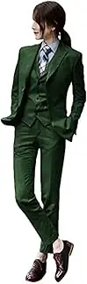 [youcai] Autumn Women Suits 3 Piece Slim Fit Suits Set for Business Office Lady Blazer Jacket Vest Pants