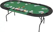 9-Player Folding Poker Table 3 Fold Oval Green,Poker & Games Tables 28.76KG-80210