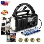 Multi-Power NOAA Weather Radio: 10000mAh, Hand Crank, Solar & Battery Features