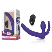 Silk Pleasures 7" Remote Control Strapless D.P. Silicone Strap On - Model DP-7RC