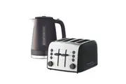 Russell Hobbs Brooklyn 4 Slice Toaster & 1.7L Kettle Set - Matte Black