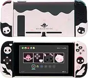 GeekShare Protective Case for Switch Slim Cover Case Separable Soft Silicone Protective Shell for Joycon with 2 Thumb Grip Caps, Sweetheart Skull