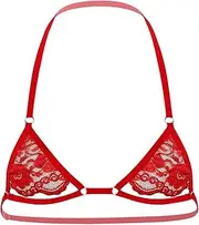 [JEShifangjiusu] Men's Lace Sheer Halter Neck Bra Soft Hollow Out Nipples Sissy Nightwear Sexy Sleeveless Lingerie Gay Bralette