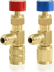Iruihoo Filling Coolant Safety Valve, 2 Pieces Quick Coupling, Air Conditioning R22-R22, R22 R410 Connection Adapter, 1/4 Inch Male to 1/4 Inch Female, 1/4 Inch Male to 5/16 Inch Female