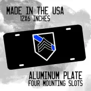 Thin Blue Line Law Enforcement Rank Emblems Aluminum License Plate