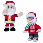 Gemmy 95761 Animated Musical Christmas Plush, Chillin Snowman or Santa -