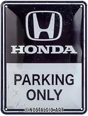 Nostalgic-Art Retro Tin Sign, 15 x 20 cm, Honda AM - Parking Only - Gift Idea for Honda Accessories Fans, Original Licensed Product (OLP), Made of Metal, Vintage Design, Tin Signs Sayings