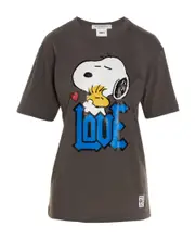 graphic-print cotton T-shirt M Black