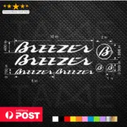 Breezer Vinyl Decals Stickers Sheet Bike Frame Cycle Cycling Bicycle V2