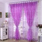 Tulle Double-layer Polyester Flower Printed Sheer Curtain Drape for Living Room