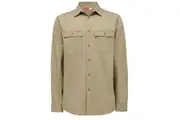 Mens Hard Yakka Heritage Workers Long Sleeve Shirt Workwear Khaki Y04425