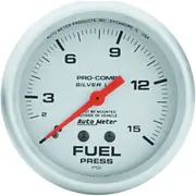 Auto Meter Gauge Ultra-Lite Fuel Pressure 2 5/8 in. 15psi Liquid Filled Mechanical Analog Each AMT-4611