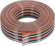 uxcell 1 Pcs 20 Pin Flat Rainbow Ribbon Cable 20 ft 1.27mm Pitch Breadboard Jumper Wires for Electronic Projects