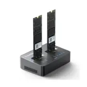 M.2 NVME Duplicator, Dual-Bay Offline Clone M.2 NVME Docking Station,USB3.2 G...