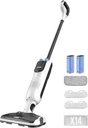 LiTHELi Cordless Vacuum Mop Cleaner, 2-in-1 Hard Floor Stick Vacuum, Wet Dry Mop, 2 Disposable Dust Boxes, 14 Disposable Pads & 1 Washable Pad, 2 Swappable 4000mAh Batteries (L0100203)