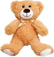 Stuffed Bear Doll | Cute Cartoon Bear Stuffed Figurine Toy - Soft Cuddly Plush Animal Pillow for Living Room Bedroom Study Shelf