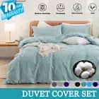 2000TC Cotton Quilt Duvet Cover Set Ultra Soft King Single Queen Double Size Bed