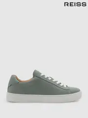 Reiss Pistachio Finley Nubuck Nubuck Leather Low Top Trainers (B89455) | $280