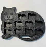 Cat Shaped Ice Cube Tray - Animal Replica Mold - Black - 10 Cat Ice Cube Molds