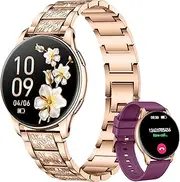 [Motsfit] Women's Smartwatch with Phone Function Fitness Watch Wristwatch: 1.32 Inch AMOLED Smart Watch with Heart Rate Monitor Sleep Monitor Calorie Counter Sports Watch IP68 Waterproof Fitness Tracker Watch