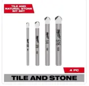 Milwaukee 4pc Tile & Stone Bits/HMR Drills/Drills-1/8-3/16-1/4-5/16 #48-20-8998
