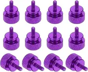 uxcell 12 Pcs M3x7mm Knurled Thumb Screw Computer Case Threaded Hand Tighten Screws Aluminum Alloy for PC Case, Purple