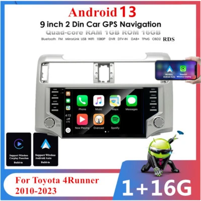 9" Android 13.0 Stereo Radio GPS Nav Head Unit Wifi For 2010-2023 Toyota 4Runner