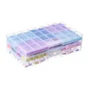 3 Pack Fixed 32 Grids Clear Plastic Storage Box, Transparent Organizer Contai...