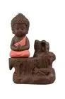 Red-Pinkish Buddha Backflow Incense Burner Set