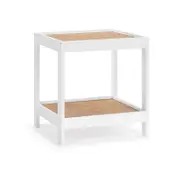 Design Square Ezra Rattan Side Table White/Natural