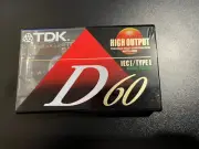 NEW Cassette Tape TDK D60 High Output Slimline EcoCase Blank Audio NEW