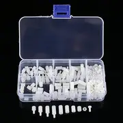 200pcs M2.5 Nylon Hex Standoff Male Female Bolts Nuts Assortment Set with Plastic Box