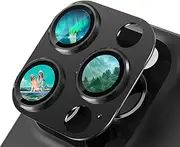 CloudValley for iPhone 16 Pro/iPhone 16 Pro Max Camera Lens Protector, [AR+AF 98% Transmittance] [Full Coverage] Ultra-HD Tempered Glass Cover, Metal Lens Screen Protective,Black Titanium