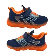 Bolt Flash Boys Sneaker Casual Trainer LED Lightup Sole Hook and Loop Strap