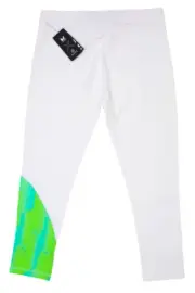 MISSION DWade Vapor Active Men's Compression 3/4 Tights Maze Aqua Yellow/White L