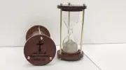 1 Minute Wooden and Brass Hourglass 4 Inches 1 Minute Sand Timer Sandglass Sand